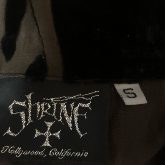 Shrine Velvet Ruffle Snap button Blouse S - Picture 7 of 8